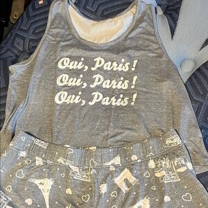 Gray 'Oui, Paris!' Sleep Tank and Shorts Set
